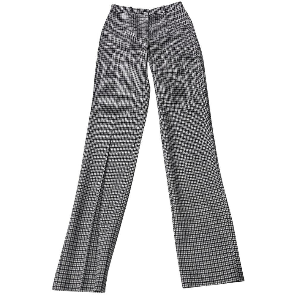 MICHAEL KORS Collection Italy Wool Angora Plaid Houndstooth Pants Size IT38/US2